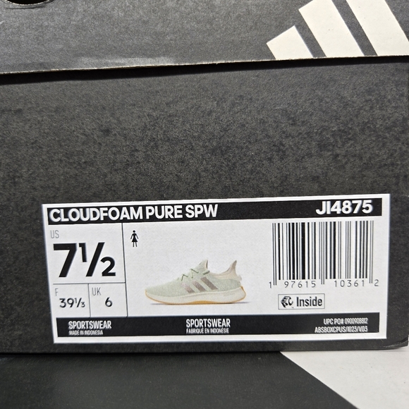 New adidas Cloudfoam Pure 'Linen Green Gum' Women's Running Shoes Size 7.5 - Picture 8 of 8